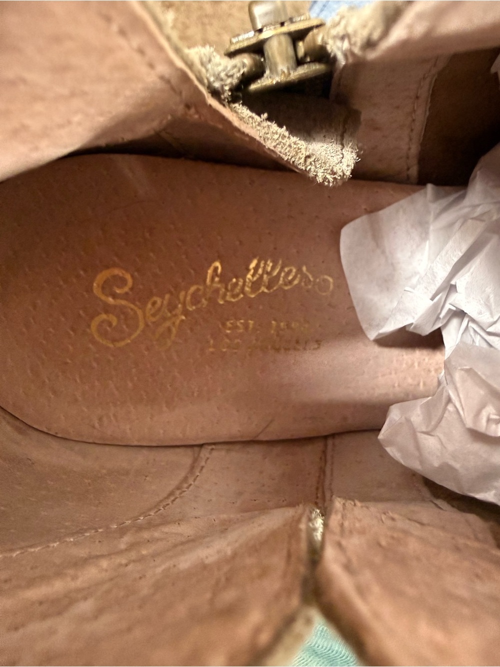 Seychelles Olive Suede Boots with Floral Embroidery size 9.5 - Picture 8 of 8